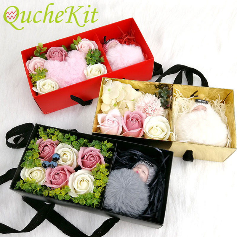 Florist Supply House - 5Pcs Rechthoek Draagbare Geschenkdoos Vouwen Rose