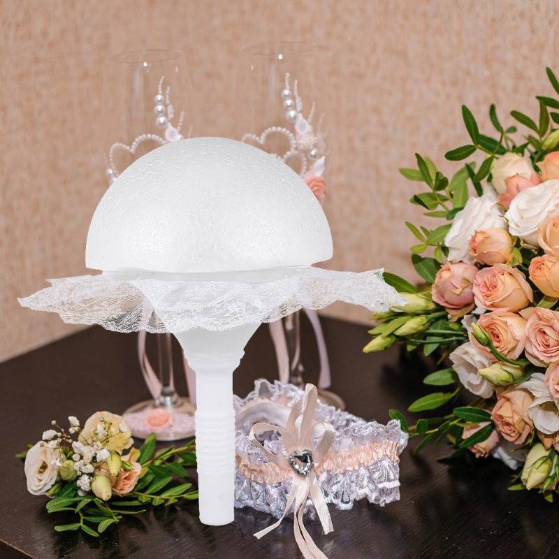 Bouquet Holder Foam - Kunstbloemenhouder, DIY witte kant schuimboeket houder,