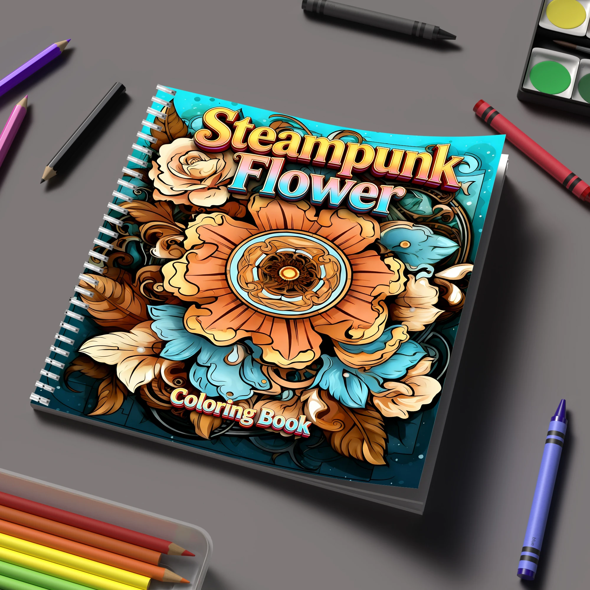 Flower Supply - Kleurboek Steampunk Bloemen voor volwassenen Kleurboek,