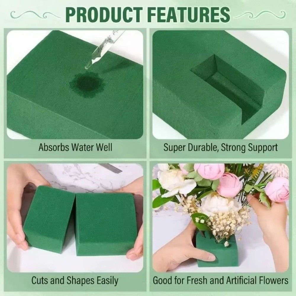 Bouquet Holder Foam - Groen bloemstukken schuim, absorberend, rechthoekig, doe-het-zelf